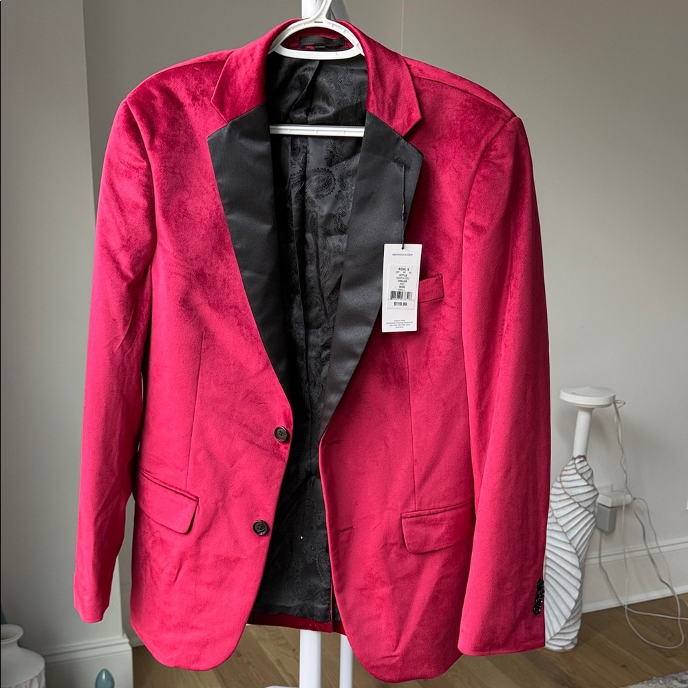 Bespoke Red and Black velvet fancy Blazer small